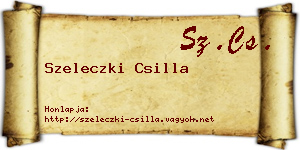 Szeleczki Csilla névjegykártya