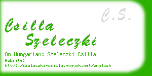 csilla szeleczki business card